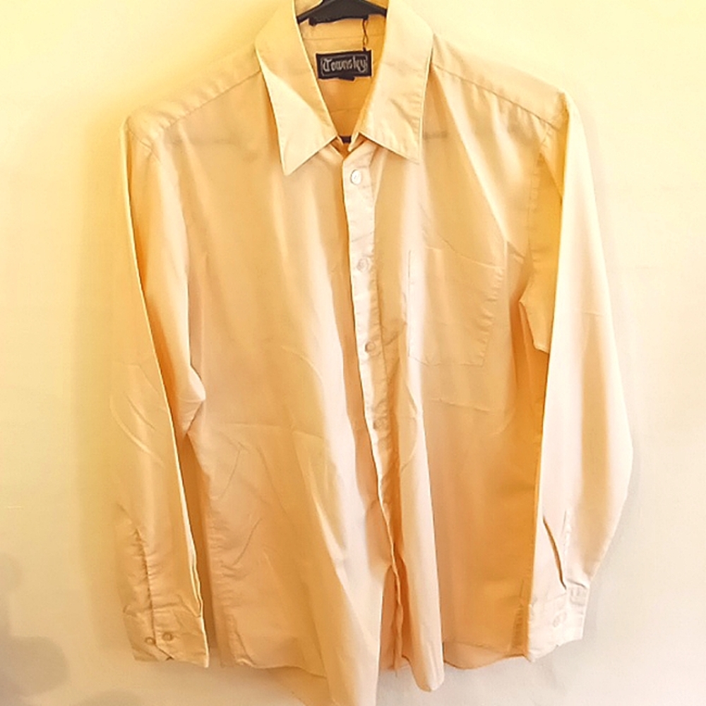 Men's Townsley Light Peach Long Sleeve Button Down Shirt,15 1/2,32/33